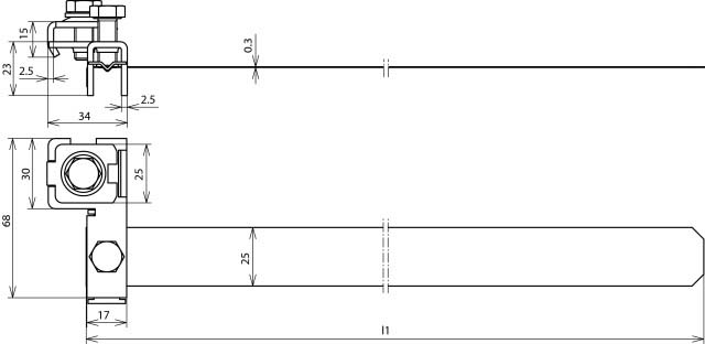 DEHN Antennen-Bandrohrschelle D 27-165mm NIRO BRS16168AK1X102X68V2