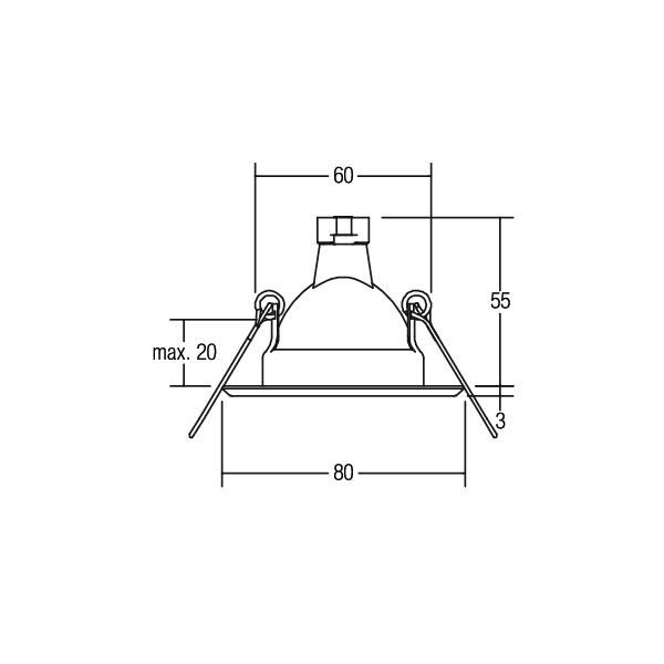 Brumberg Leuchten Einbauleuchte starr 50W ws 00201707