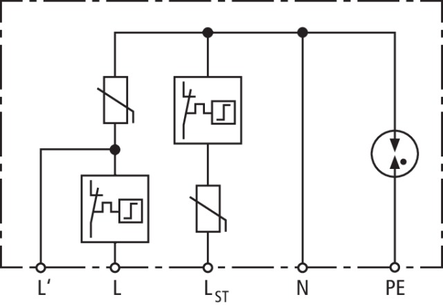 DEHN Überspannungs-Ableiter Typ 2 DEHNcord 3P DCOR L 3P 275 SO IP