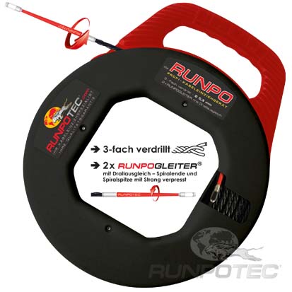 Runpotec RP5 Kabeleinziehband - 20m für Rohrdm 16-40 mm 10013