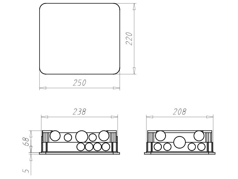 Kaiser Abzweigkasten UP 238x208mm 1097-92