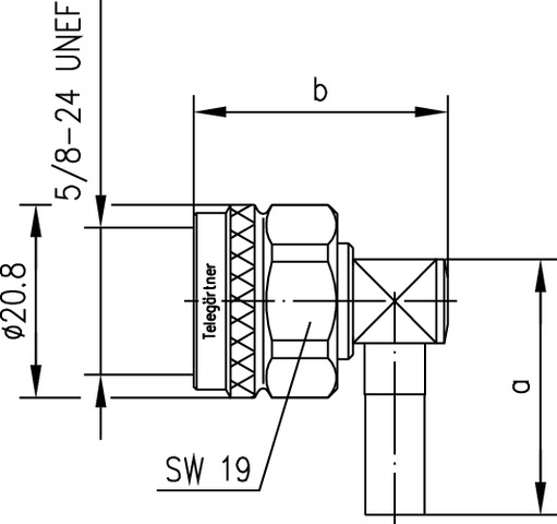 Telegärtner N-Kabelwinkelstecker CrimpG1 (RG-58C/U) 100023894