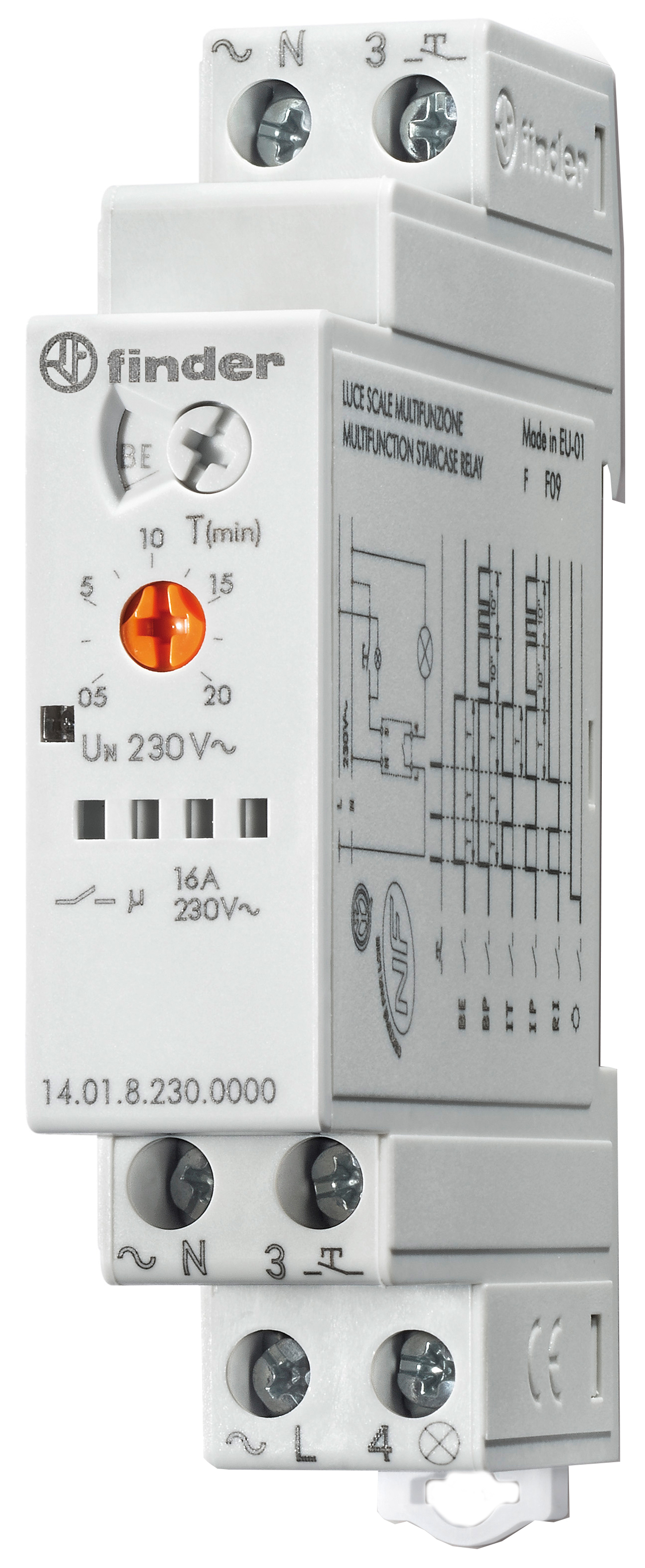 Finder Treppenhausaut.N/L-schalt. 1S 16A 230VAC 14.01.8.230.0000