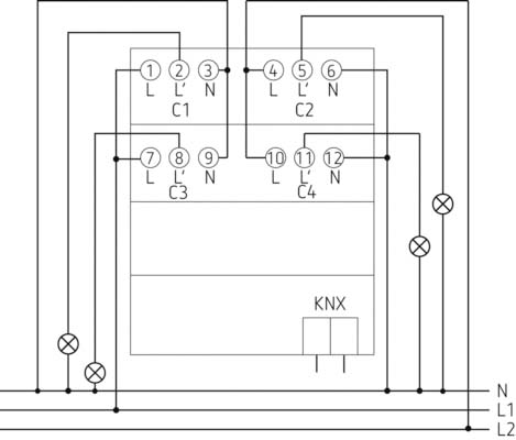 Theben Dimmaktor 4-fach DM 4-2 T KNX