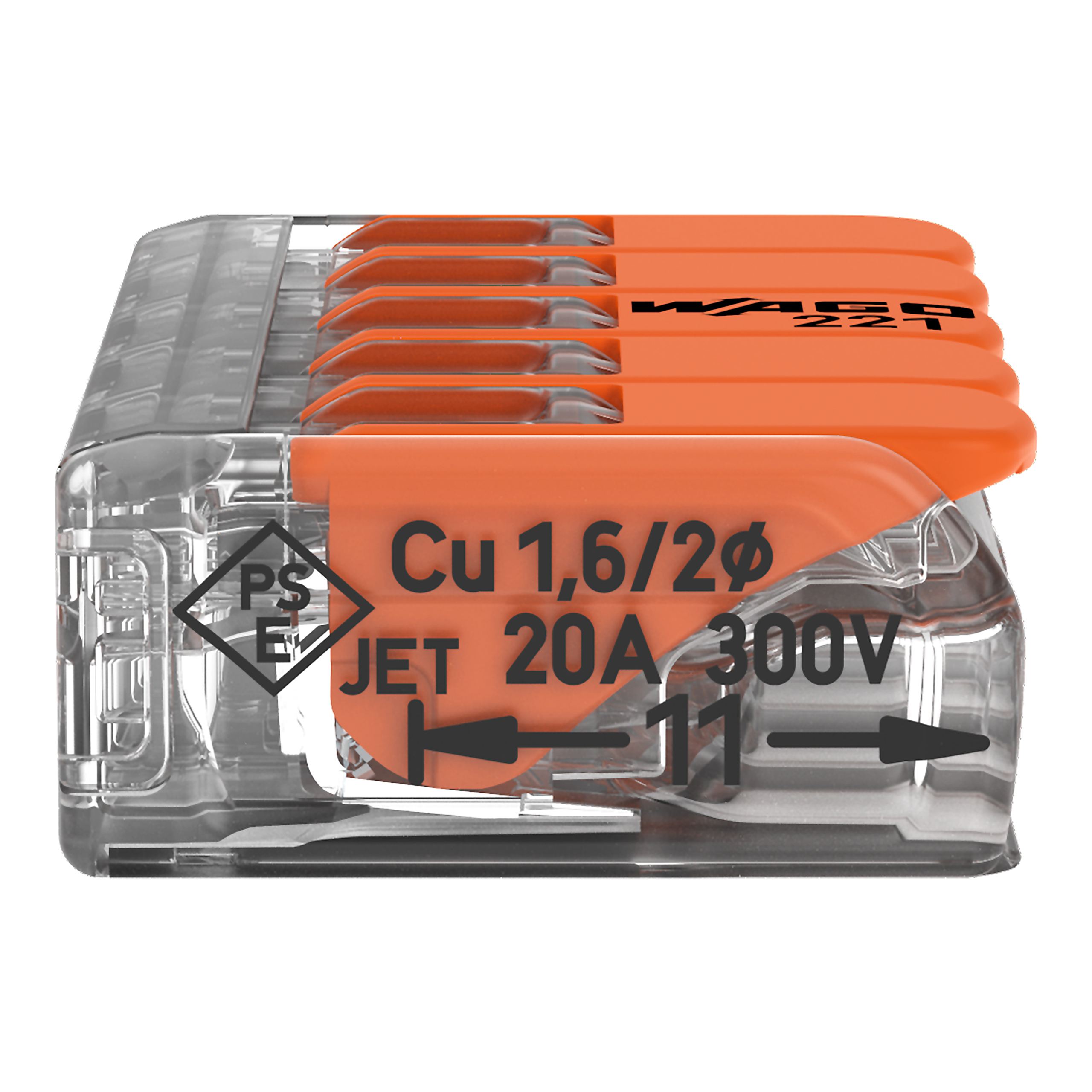 25 STK WAGO GmbH & Co. KG Compact-Verbindungsklemme 5-Leiter bis 4qmm 221-415