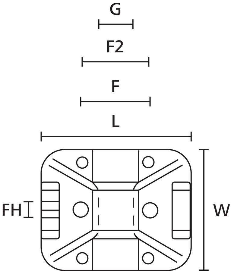 100 STK HellermannTyton Klebesockel TY8G1S-W-C1