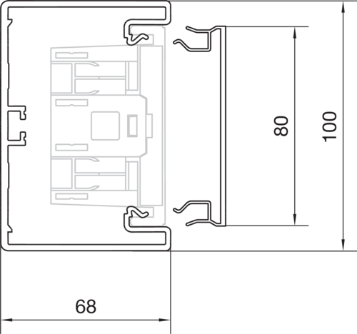 2 M Tehalit Brüstungskanal-Unterteil 65x100mm OT 80mm lgr BR6510017035