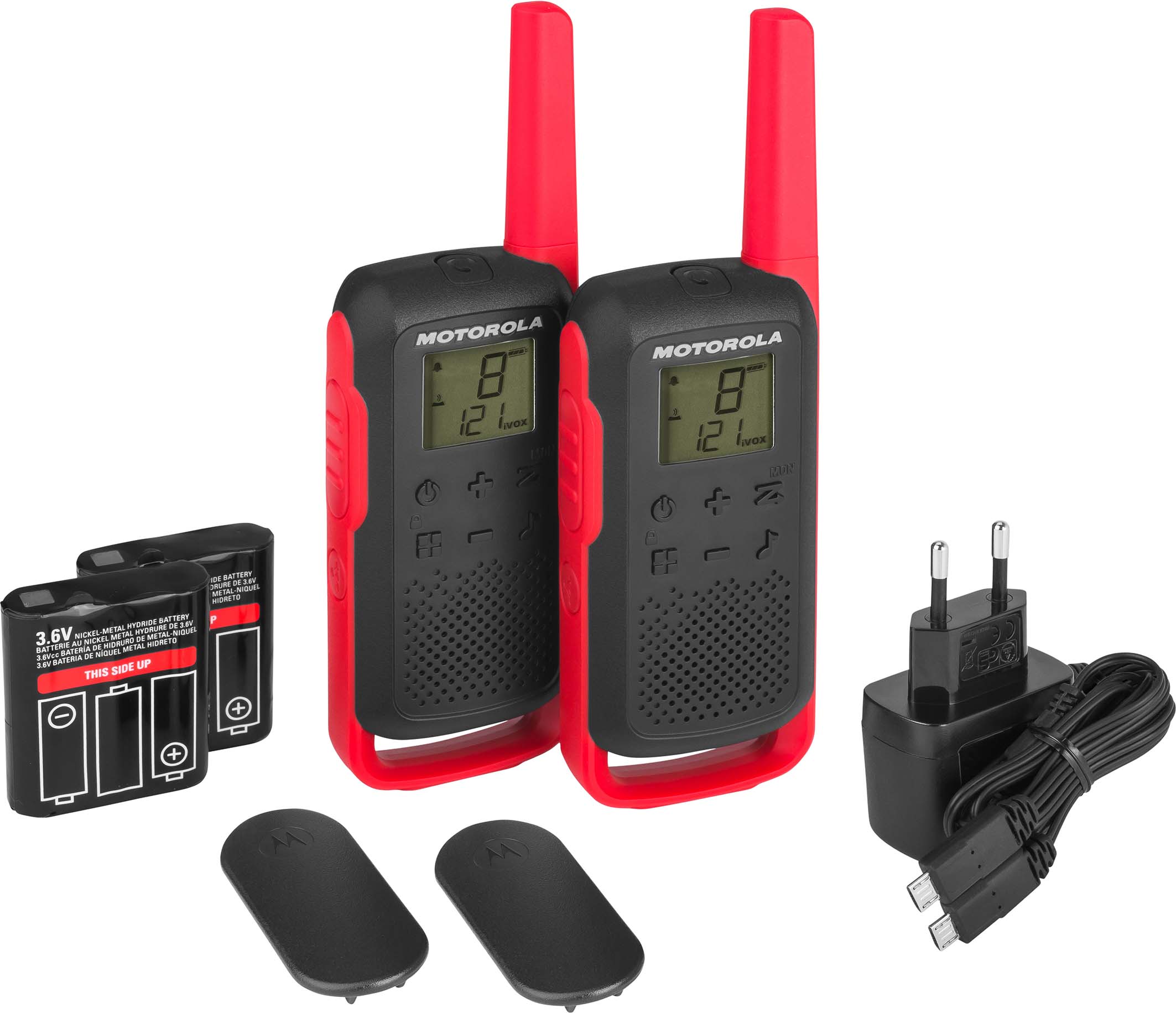 Motorola Funkgeräte-Set PMR, bis 8km TALKABOUT T62 rot