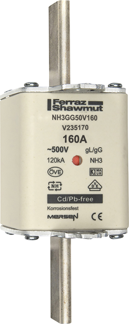 Mersen NH-Sicherungseinsatz SF Gr.3 gG 160A/500V KM NH3GG50V160