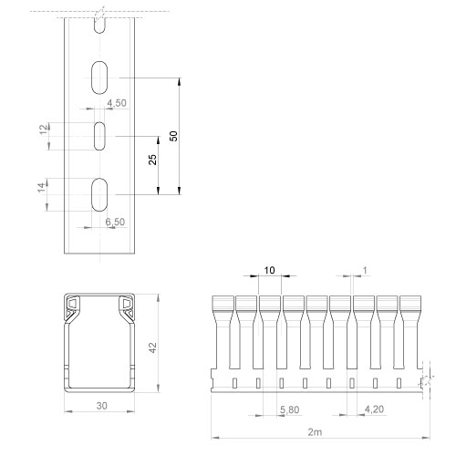 Unex Verdrahtungskanal lgr RAL7035 40x30 40.30.88