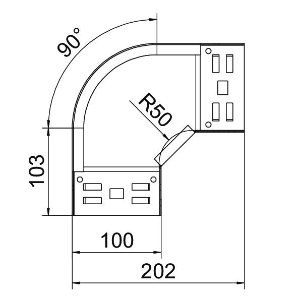 OBO Bettermann Vertr Bogen 90 Grad 60x100mm RBM 90 610 FS