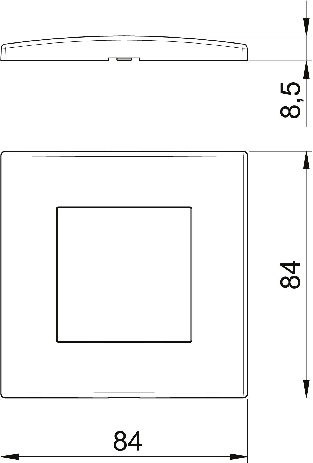 OBO Bettermann Vertr Abdeckrahmen 1fach 84x84mm rws AR45-F1 RW