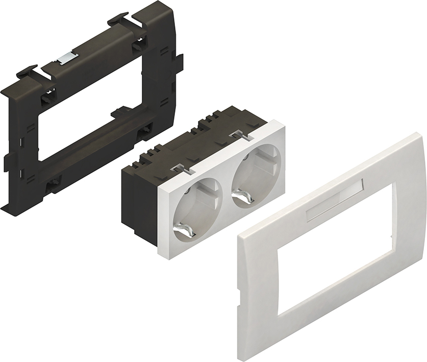 Kleinhuis Zweifachsteckdoseneinheit weiss KES-2.3.3