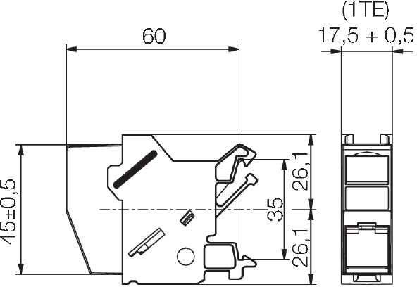 Weidmüller Tragschienen-Outlet Cat. 6 IE-XM-RJ45/IDC