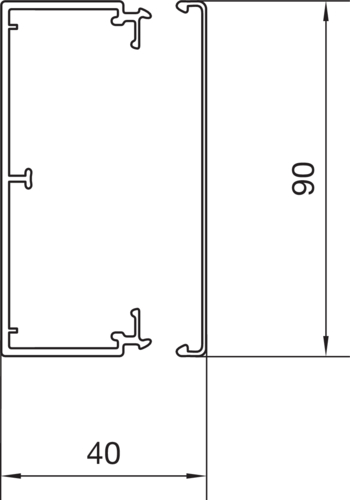 2 M Tehalit Leitungsführungskanal LF 40090 gr