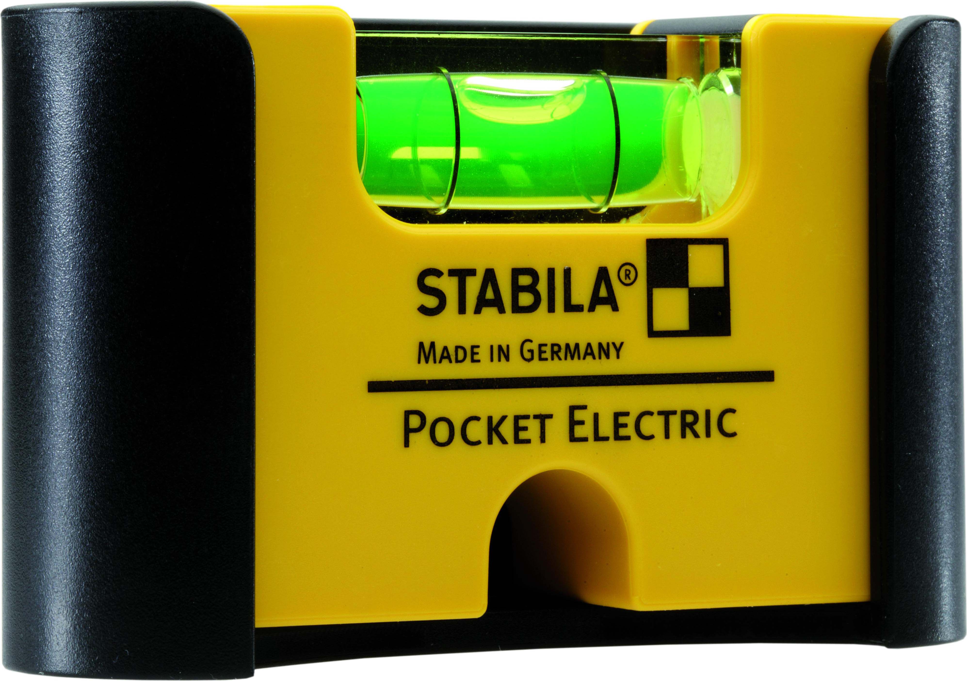 Stabila Mini-Wasserwaage + SB Karte Pocket Electric+Clip
