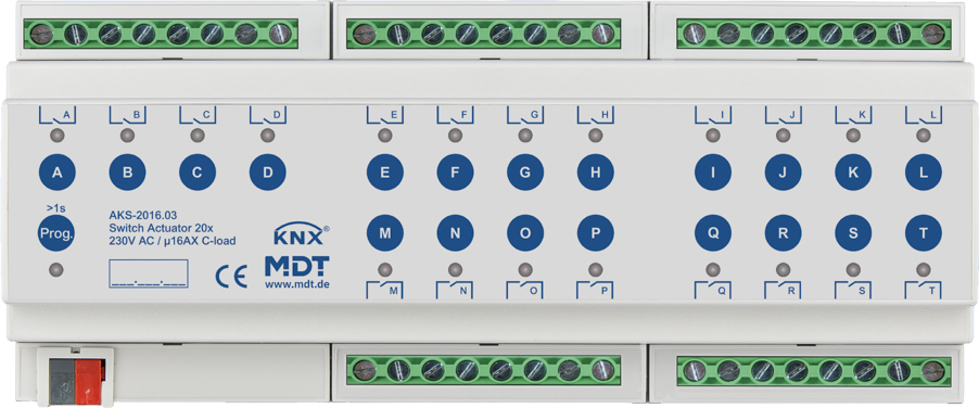 MDT technologies Schaltaktor 20-fach 12TE REG, 16A, 230VAC AKS-2016.03