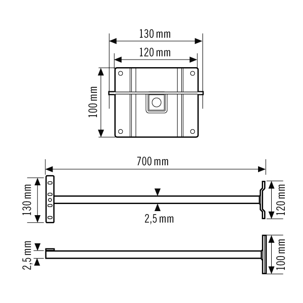 ESYLUX ESYLUX Wandausleger Adapterfür OFL-/AFL FL WALL ARM 700 WH