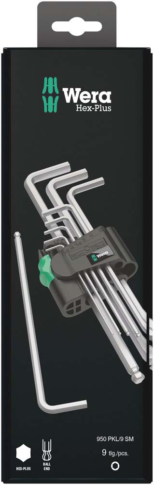 Wera Werk Winkelschlüsselsatz 9-tlg,Hex-Plus 073391