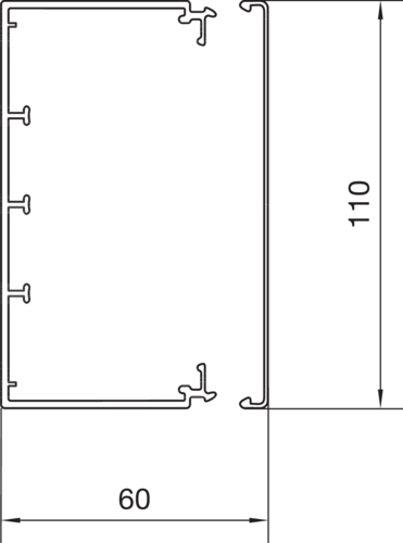 2 M Tehalit Leitungsführungskanal LF 60x110mm vw LF6011009016