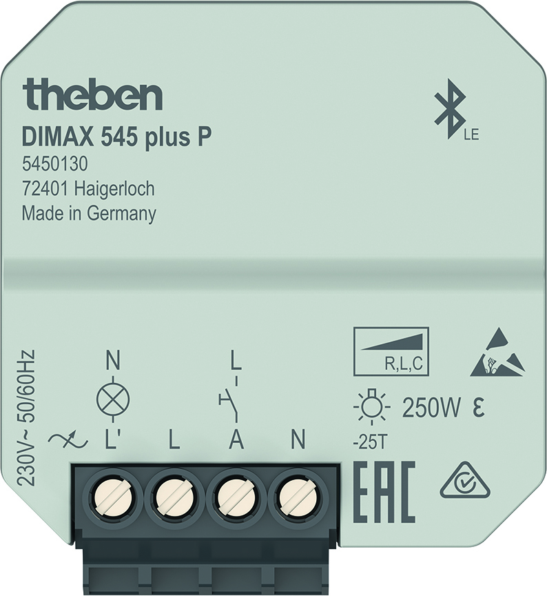 Theben UP-Universaldimmer APPbedienung,Zeitfk. DIMAX 545 plus P