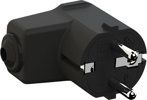 Bachmann Montage-Winkelstecker 2p+Schutzkontakt sw 960.102
