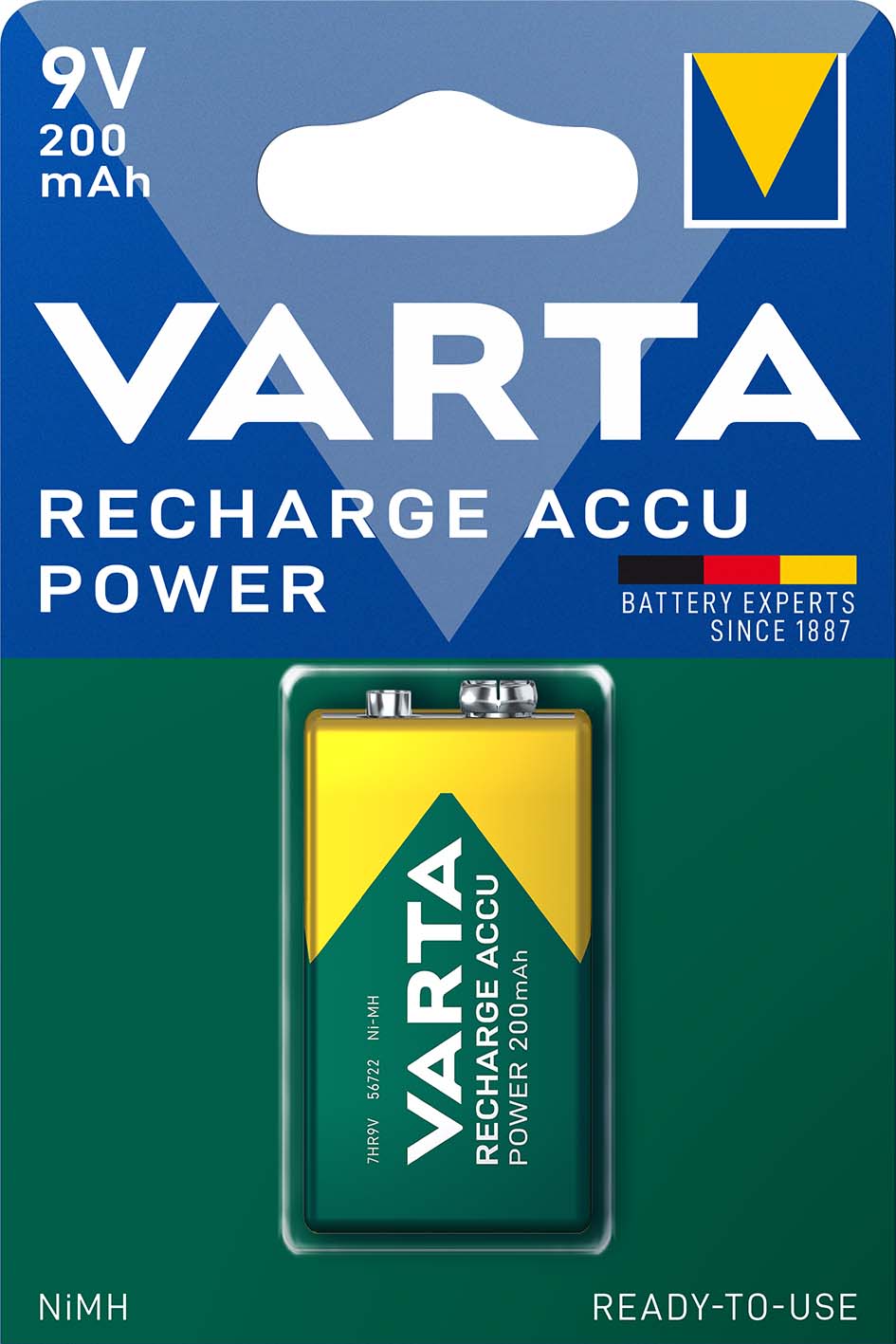 Varta Cons.Varta VARTA Recharge Accu Power 9V 200 mAh Blister 1 056722 101 401(Bli1)
