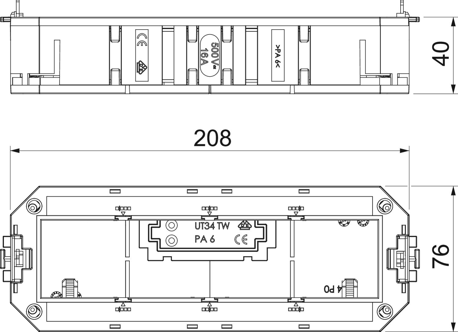 OBO Bettermann Vertr Universalträger für 4 Modul45-Geräte UT4 45 4