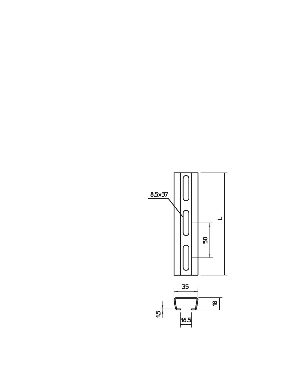 2 M OBO Bettermann Vertr Profilschiene Langl.35x18mm AML3518P2000FS