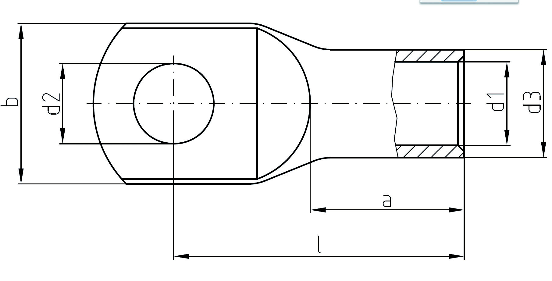 Intercable Tools Rohrkabelschuhe 25qmm M8 verzinnt ICR258SB10(VE10)