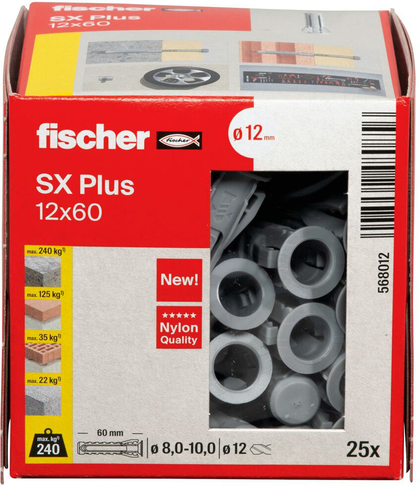 25 STK Fischer Deutschl. Dübel SX Plus SX Plus 12x60