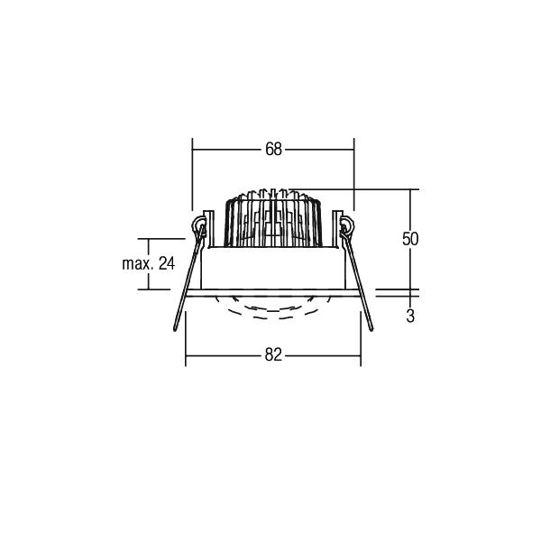 Brumberg Leuchten LED-Einbaustrahler 350mA 3000K,IP65, chrom 12353023