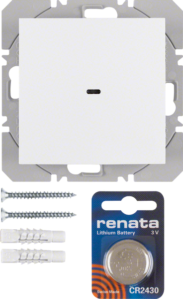 Berker KNX-Funk Wandsender 1fach polarweiß glänzend 85655289