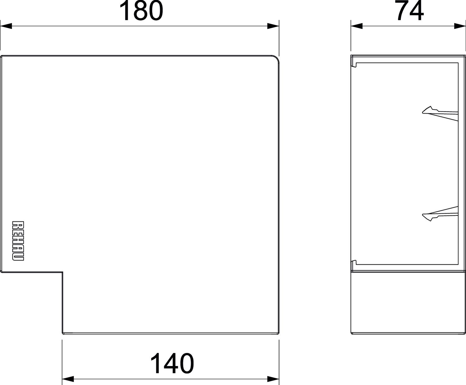 Rehau SIGNA BASE Flachwinkel 70x130, RAL9010 BRK FW70130 rws