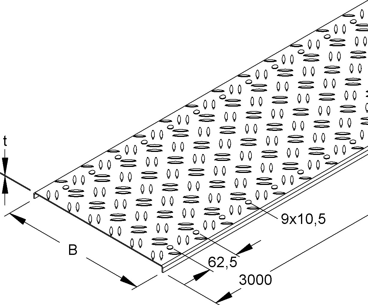 3 M Niedax Deckel für Kabelrinne rutschsich. 205x3000 RDRS 200-2.0 S