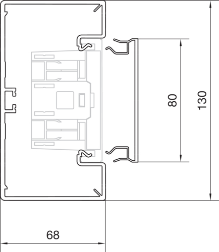 2 M Tehalit Brüstungskanal-Unterteil PVC65x130mm 80mm lgr BR6513017035