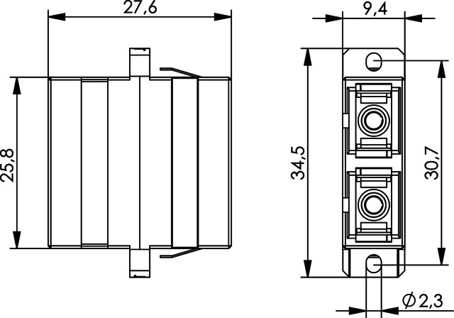 Telegärtner T-SC Duplex Kuppl.MM+SM Einschn.o Schr.mont 100007242