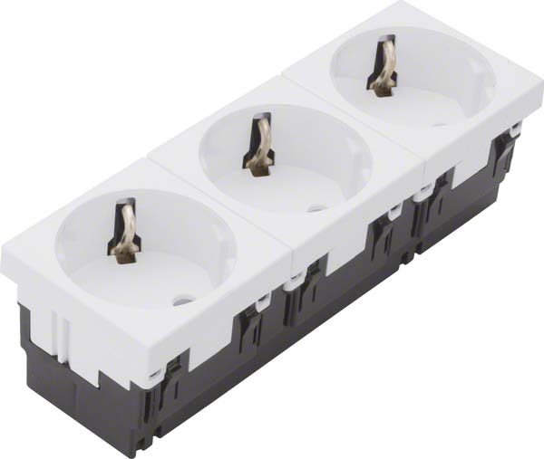 Tehalit Schuko-Steckdose Mosaik 3-fach 45x135 ESR333 ws