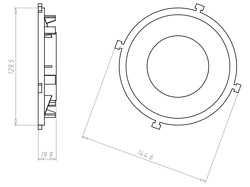 Kaiser Frontteil HaloX 100 DA 68 für Ortbeton 1281-01