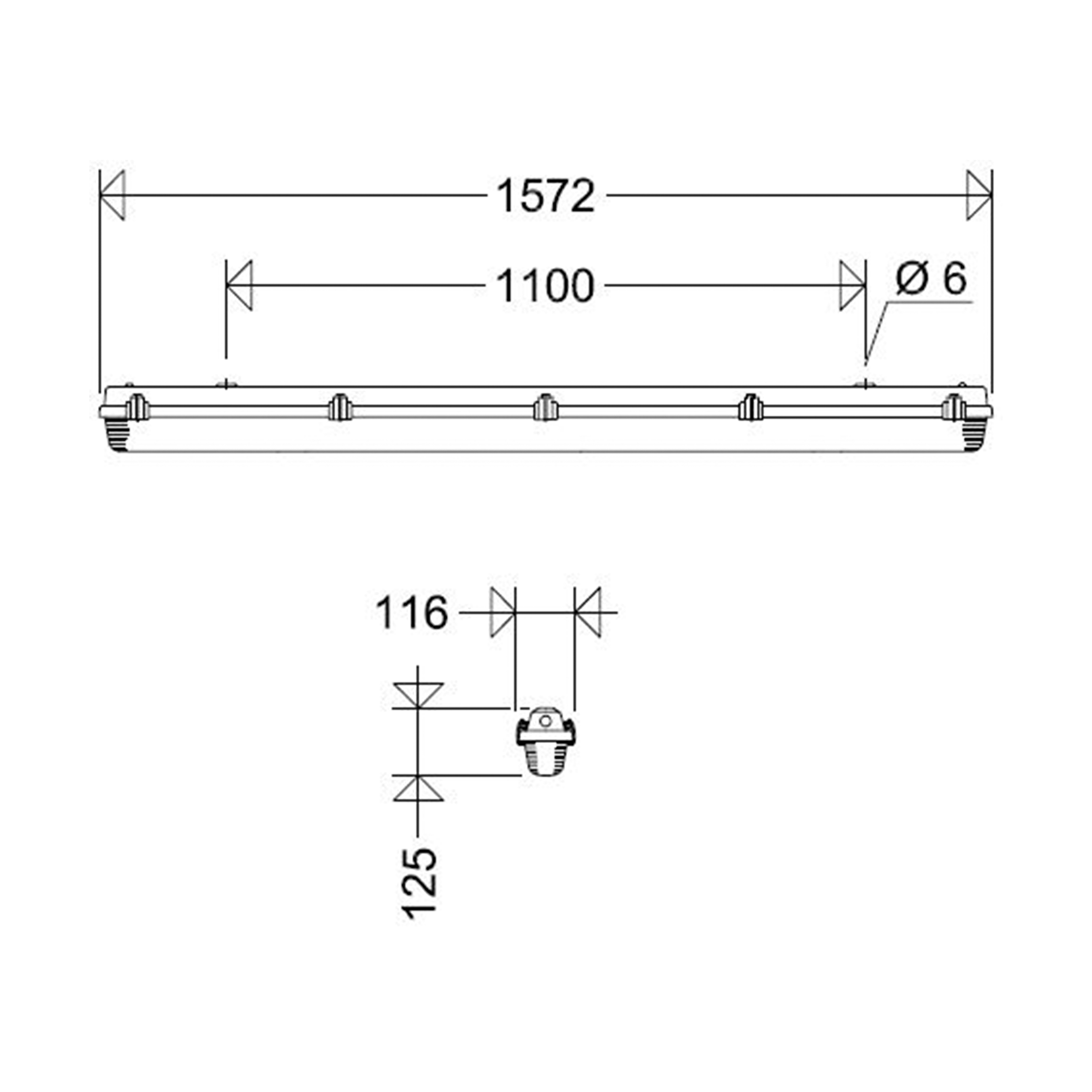 Schuch Licht LED-FR-Wannenleuchte IP65 161 15L60