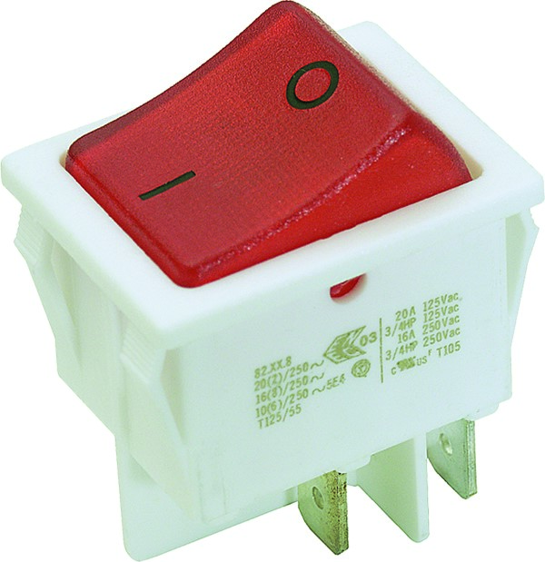 Bachmann EB-Wippenschalter ws/rt,16(8)A250V 2p. 924.096