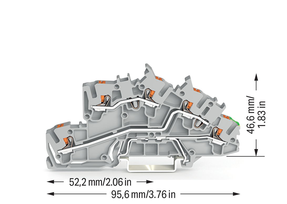 50 STK WAGO GmbH & Co. KG Installationsetagenklemme 2,5 mm² mit Drücker 2203-7645
