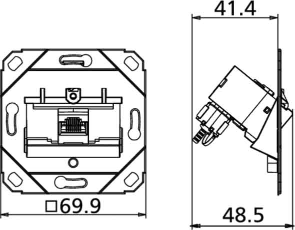 Metz Connect Anschlussdose C6Amodul UP0 1Port 270 UP0 TN C6Amod-1UP0-270