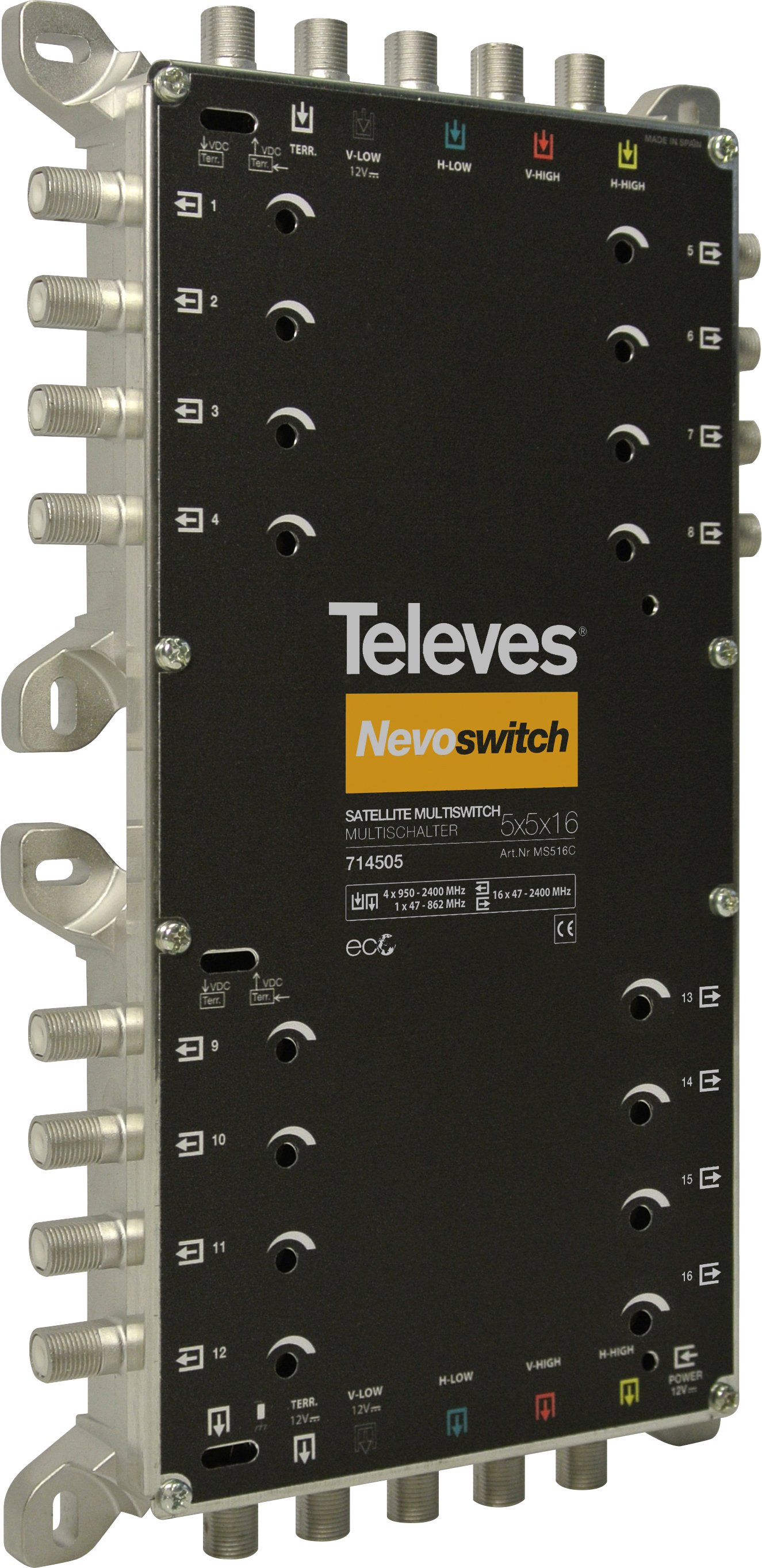 Televes Multischalter 5 in 16 Guß NEVO recpower kask. MS516C