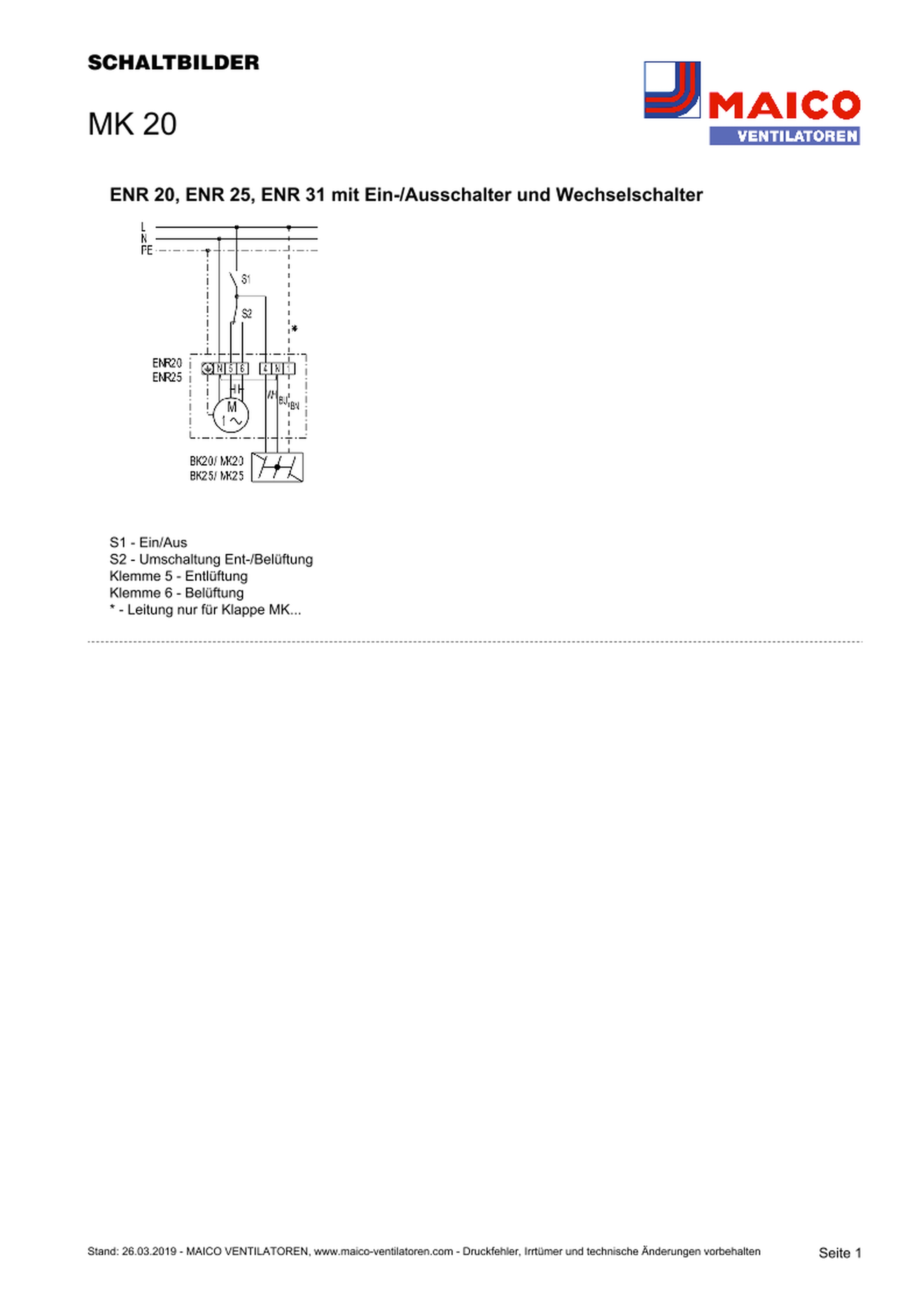 Maico Außenklappe,elektrisch NW200mm,3W,0,015A MK 20