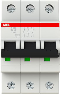 ABB Stotz S&J Sicherungsautomat B,6kA,32A,3P S203-B32