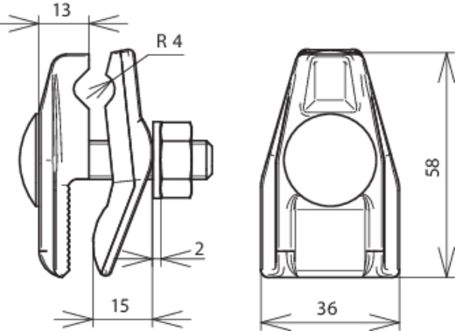 DEHN Anschlussklemme TG/tZn Fl 0,4-12 f.Rd 7-10 AK710FRM10X #371009