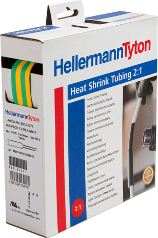 HellermannTyton Schrumpfschlauch D 9,5/4,7 gn/ge HIS-3/8-POX-GNYE 5m