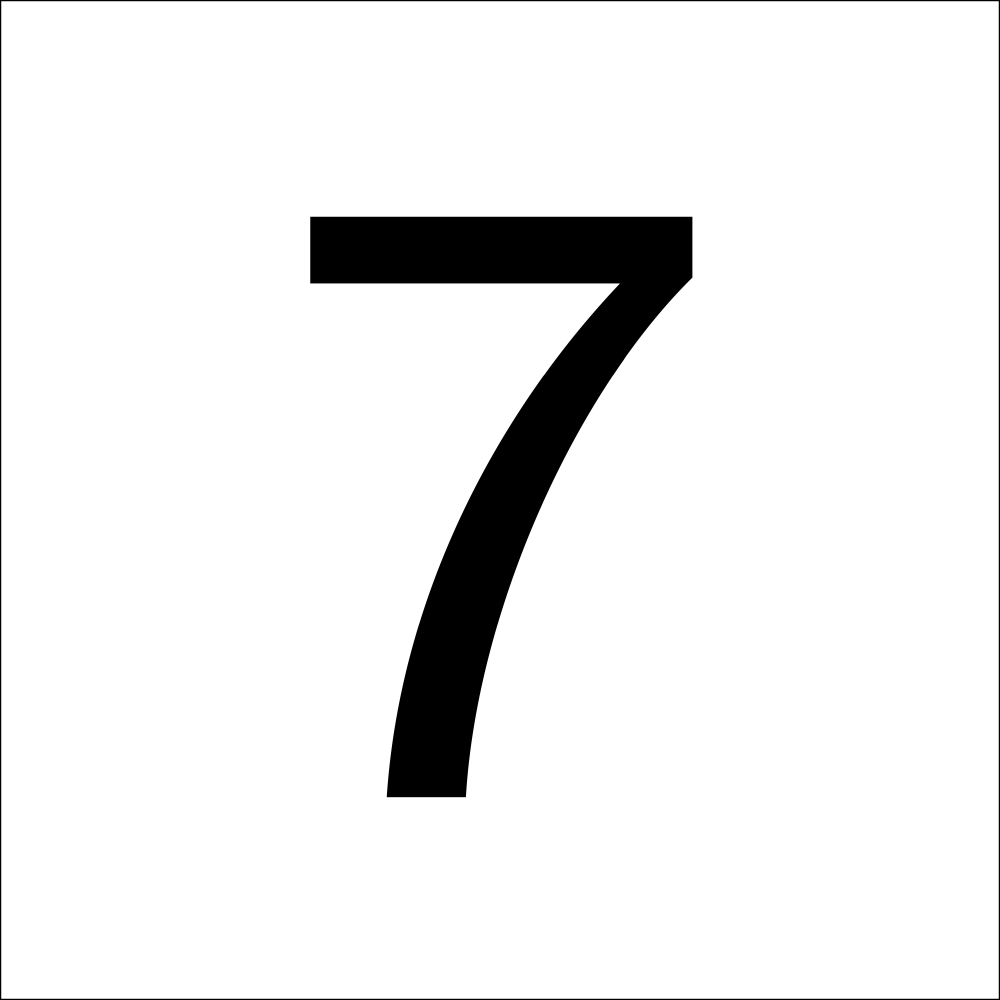 RZB Zimmermann Ziffer "7" sw 100mm 99222.013.7