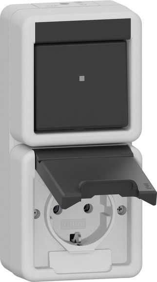 Gira Kombischalter senkr. Aus/Wechsel AP Grau 417630